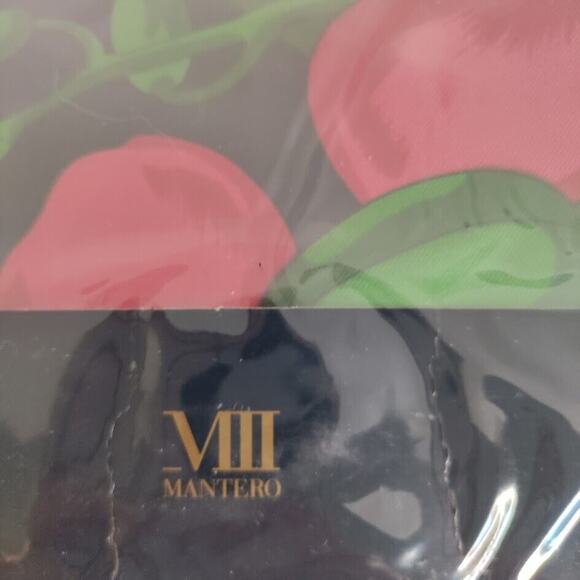 Mantero VIII Collection Silk Scarf Made In Italy Floral Black - New in Package - Picture 4 of 11
